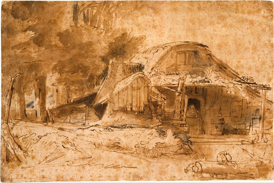 Rembrandt Cottage Near the Edge of a Wood