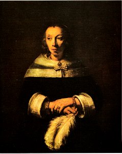 Rembrandt - Porträt einer Dame mit Straußenfeder