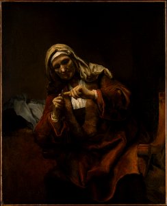 Rembrandt - Woman cutting her nails