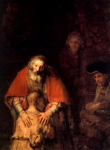 Rembrandt - The Return of the Prodigal Son (detail) - WGA19134. Free illustration for personal and commercial use.