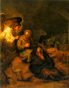 Rembrandt - The Dream of St Joseph - WGA19114. Free illustration for personal and commercial use.