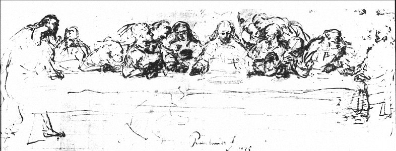 Rembrandt The Last Supper, after Leonardo da Vinci (Berlin)