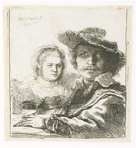 Rembrandt van Rijn - Rembrandt and His Wife Saskia - Google Art Project. Free illustration for personal and commercial use.