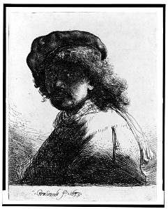 Rembrandt in cap and scarf, dark face, bust) - Rembrandt, f. 1633 LCCN2004665142