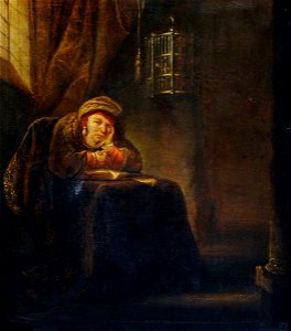 Rembrandt van Rijn (1606-1669) (imitator of) - A Scholar Seated at a Table - 959523 - National Trust
