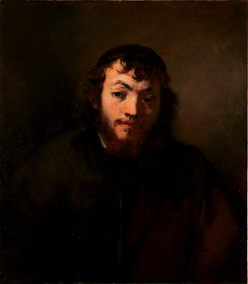 'Bust of a Young Jew', oil on canvas painting by Rembrandt Harmensz. van Rijn