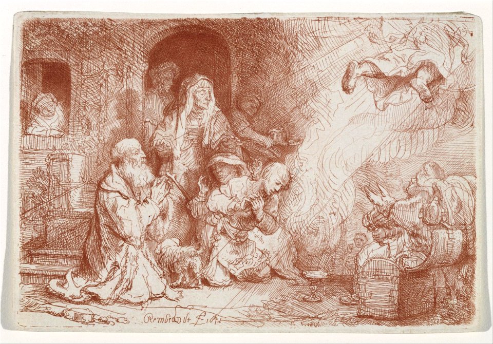 Rembrandt van Rijn - The Angel Departing from the Family of Tobias - Google Art Project