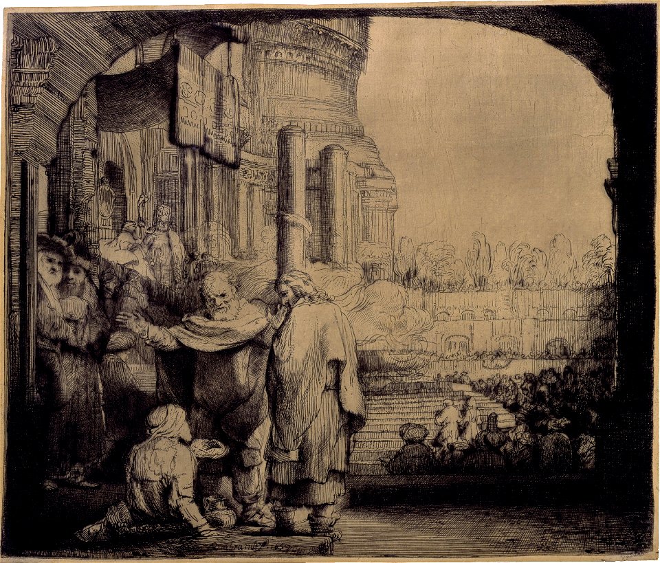 Rembrandt van Rijn - Peter and John at the Gate of the Temple