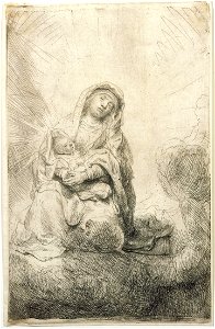 Rembrandt van Rijn - The Virgin and Child in the Clouds
