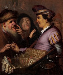 Rembrandt van Rijn, The spectacle-pedlar, circa 1624–1625, Museum De Lakenhal, Leiden