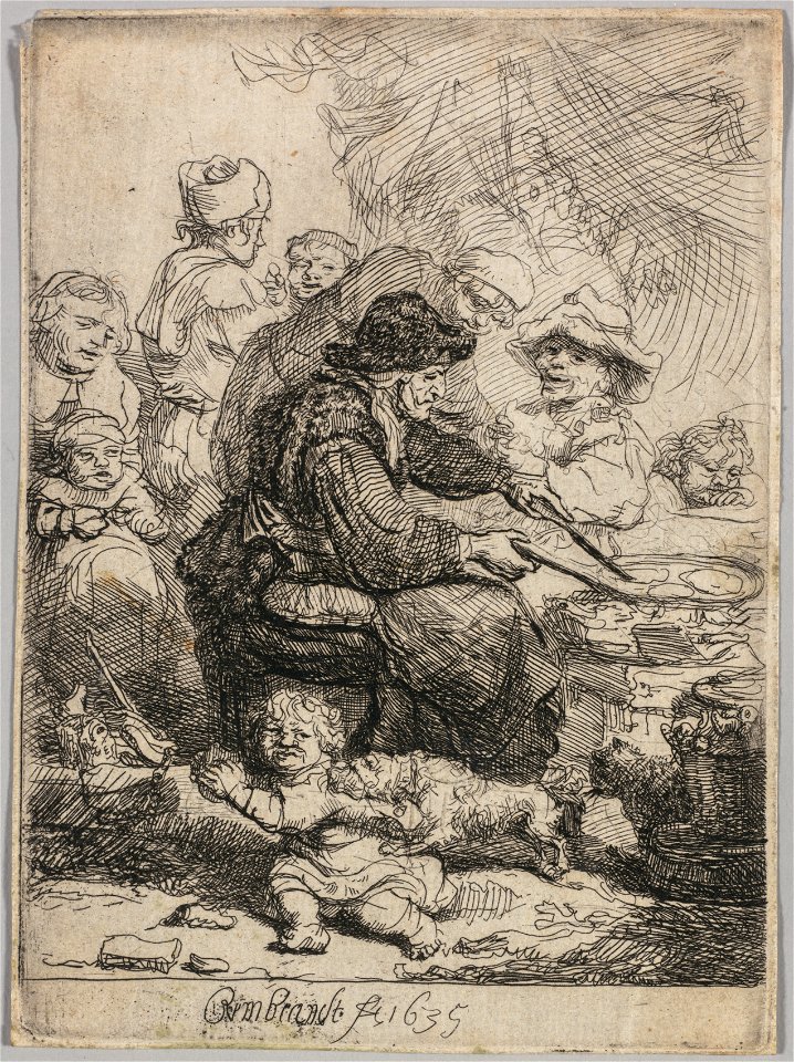 Rembrandt van Rijn (Dutch, 1606-1669) - The Pancake Woman - 2016.41 - Cleveland Museum of Art