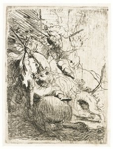 Rembrandt, De kleine leeuwenjacht – met één leeuw, 1627–1631, Rijksmuseum Amsterdam