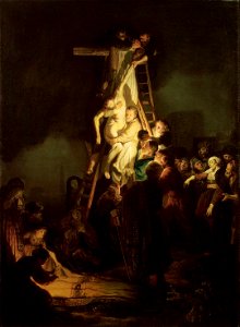 Descent from the Cross by Rembrandt's workshop (1634, Hermitage)