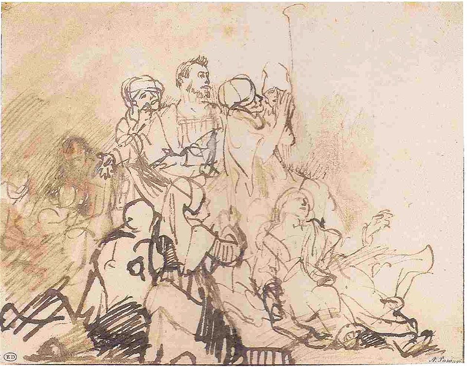 Rembrandt Study for the Group of the Sick