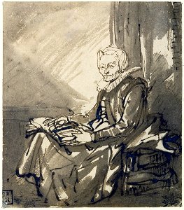 Rembrandt van Rijn - Seated Woman with an Open Book on her Lap - Google Art Project
