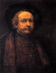 Rembrandt, Self-portrait, 1668–1669, Galleria degli Uffizi, Florence. Free illustration for personal and commercial use.