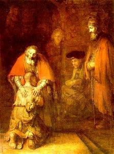 Rembrandt-The return of the prodigal son. Free illustration for personal and commercial use.