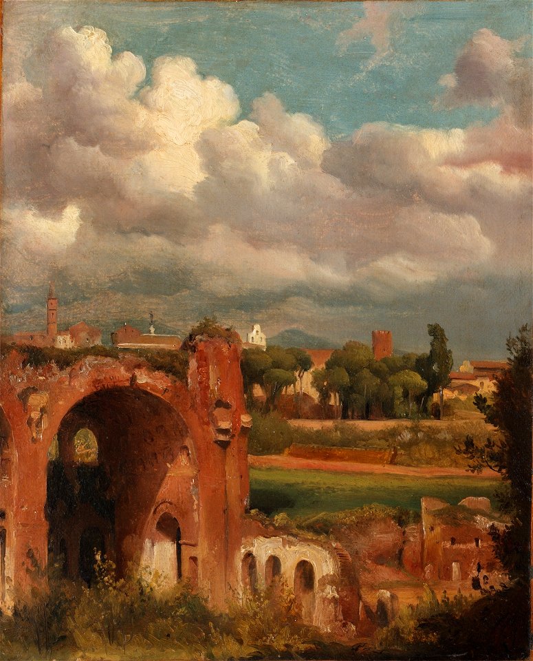 Jean Charles Joseph Rémond - View of the Basilica of Constantine from the Palatine (1822–25)
