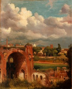 Jean Charles Joseph Rémond - View of the Basilica of Constantine from the Palatine (1822–25)