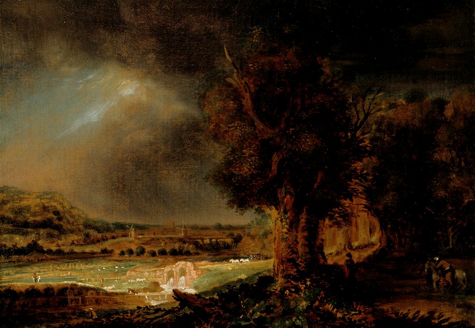 Rembrandts skole - Landscape with the Good Samaritan - KMSsp409 - Statens Museum for Kunst
