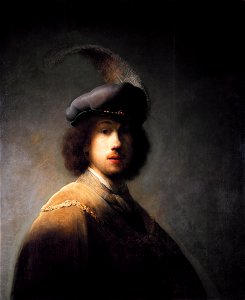 Rembrandt with plumed beret, by Rembrandt
