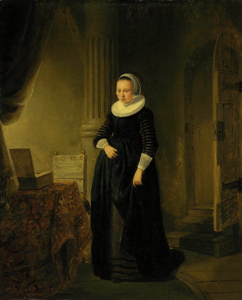Circle of Rembrandt - A Young Woman in an Interior d5567068g
