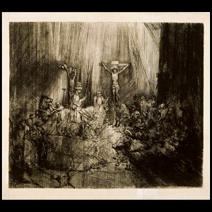 Rembrandt van Rijn - Christ Crucified between the Two Thieves (The Three Crosses) - Google Art Project