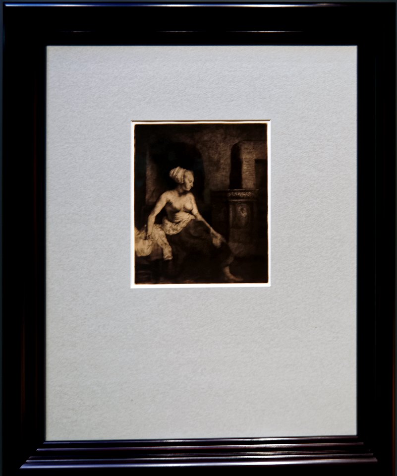 Amsterdam - Rijksmuseum - Late Rembrandt Exposition 2015 - Woman Sitting Half Dressed Beside A Stove 1658 B