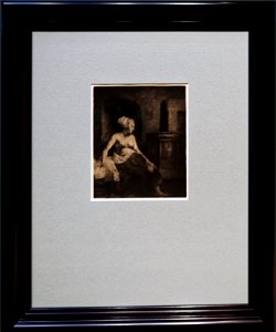 Amsterdam - Rijksmuseum - Late Rembrandt Exposition 2015 - Woman Sitting Half Dressed Beside A Stove 1658 B