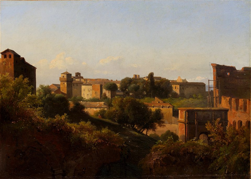 Jean Charles Joseph Rémond - View of the Colosseum and the Arch of Constantine (1822–24)