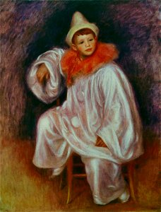 Pierre-Auguste Renoir - Pierrot blanc. Free illustration for personal and commercial use.