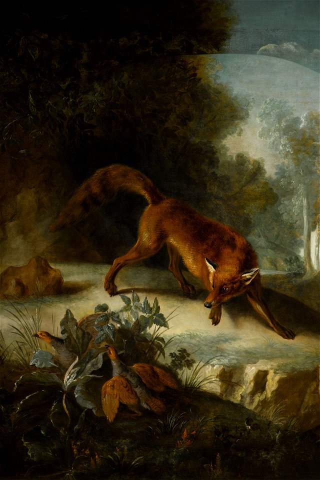 Renard avec deux oiseaux (détail) (phbw13 0348)