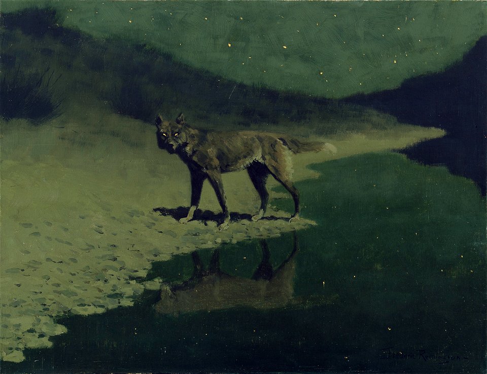 FredericRemington-Moonlight Wolf c1909