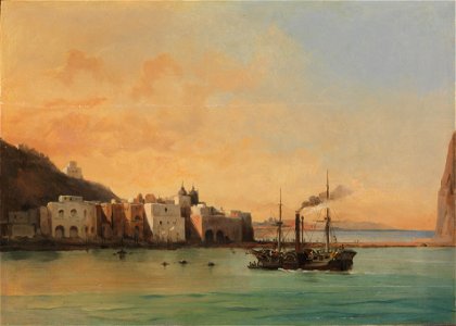 Jean Charles Joseph Rémond - View of Ischia from the Sea (1842)