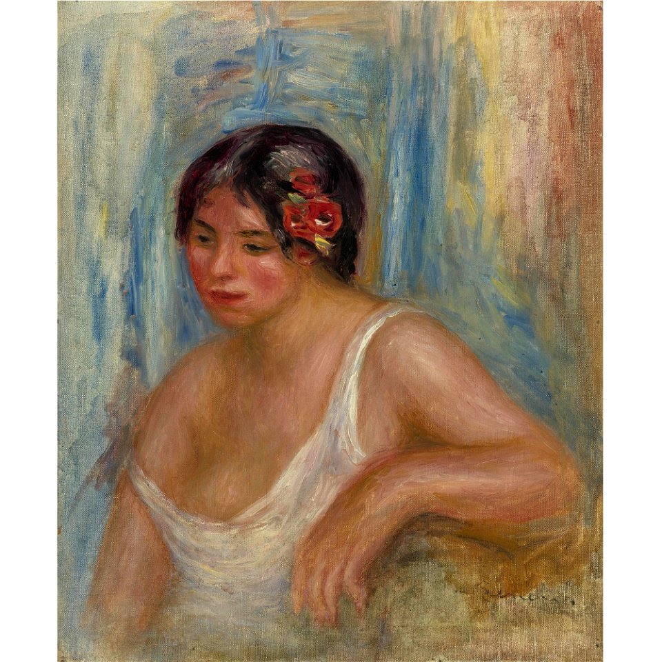 Renoir - JEUNE FEMME AVEC UNE ROSE DANS LES CHEVEUX, 1902