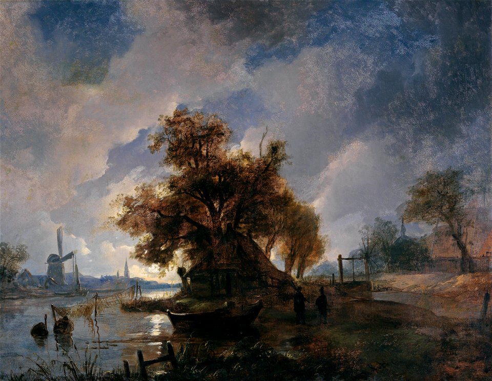 Remigius Adrianus van Haanen Holländische Flusslandschaft