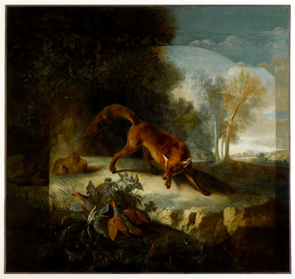 Renard avec deux oiseaux (phbw13 0347)