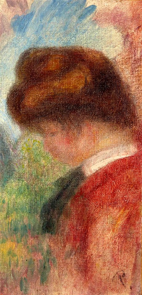Renoir - Etude de jeune femme (mi-buste, profil gauche), vers 1915