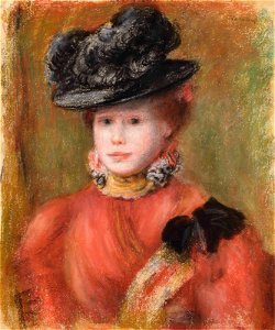 Renoir - Femme au corsage rouge et au chapeau noir, 1894
