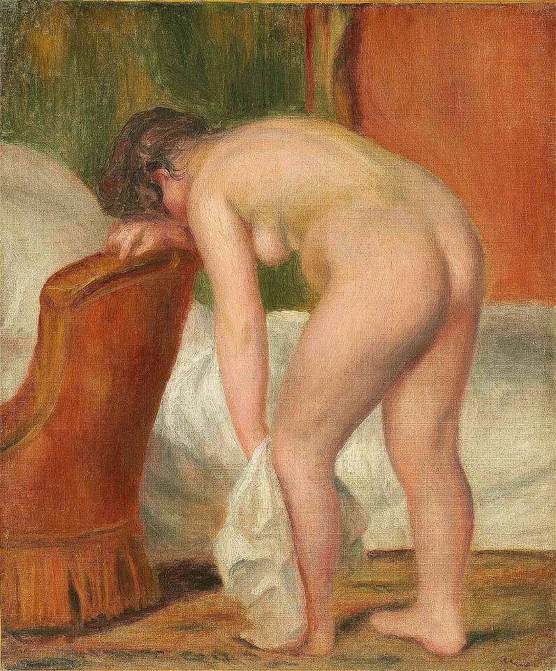 Renoir - Femme nue debout, s'essuyant la jambe, circa 1909
