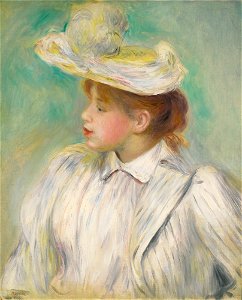 Renoir - JEUNE FEMME AU CHAPEAU DE PAILLE, circa 1890