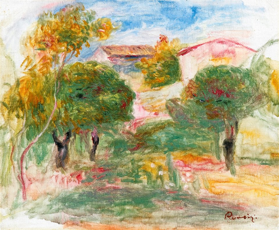 Renoir - ESQUISSE DU VERGER AVEC MAISON, 1904