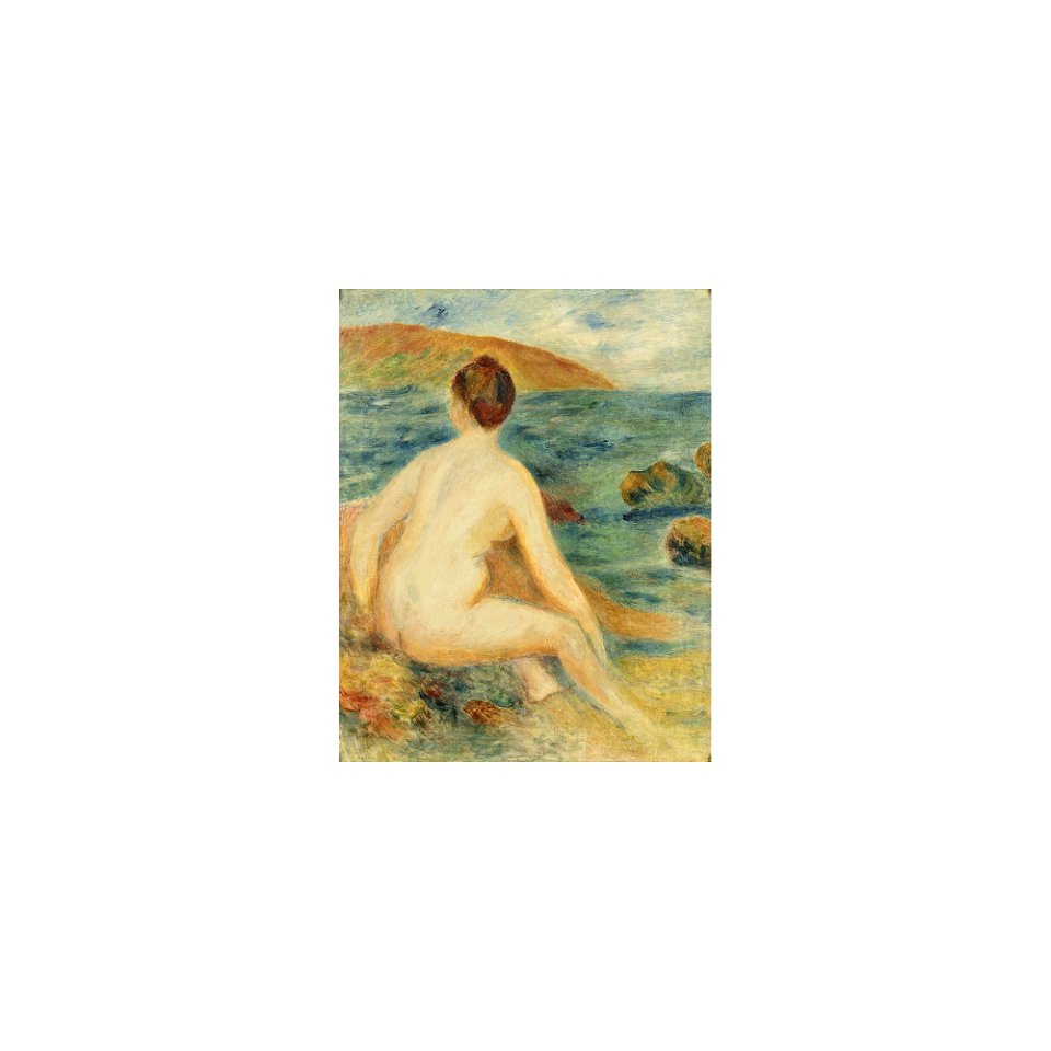 Renoir - BAIGNEUSE NUE ASSISE AU BORD DE LA MER, 1882