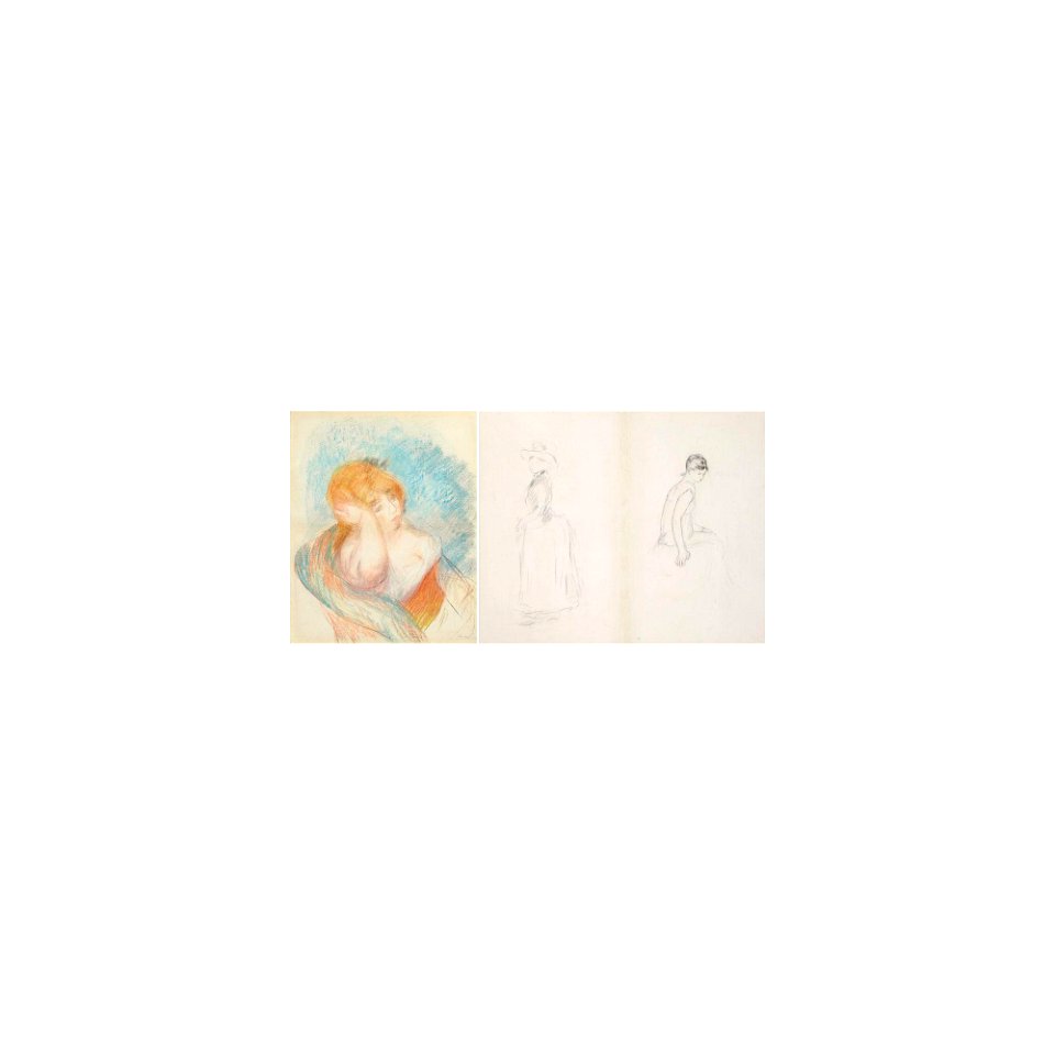 Renoir - FEMME ASSISE - RECTO DEUX ÉTUDES DE FEMMES - VERSO