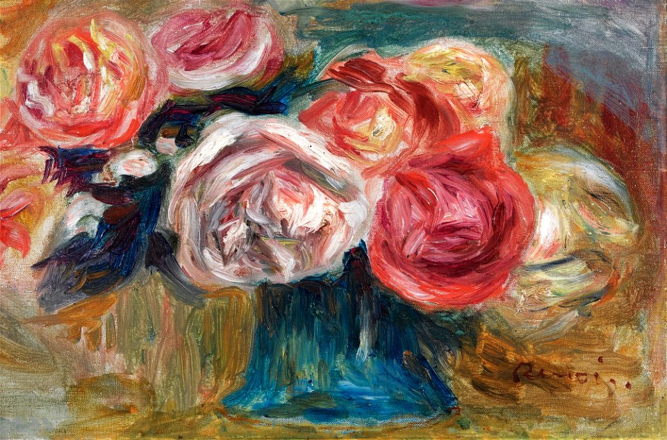 Renoir - BOUQUET DE ROSES DANS UN VASE