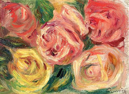 Renoir - Roses, 1919, 16.7 x 22.6 cm