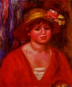 Renoir - bust-of-a-young-woman-in-a-red-blouse-1915.jpg!PinterestLarge. Free illustration for personal and commercial use.