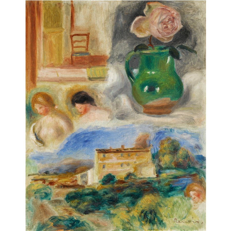 Renoir - PAYSAGE ET TÊTES DE FEMMES, circa 1912