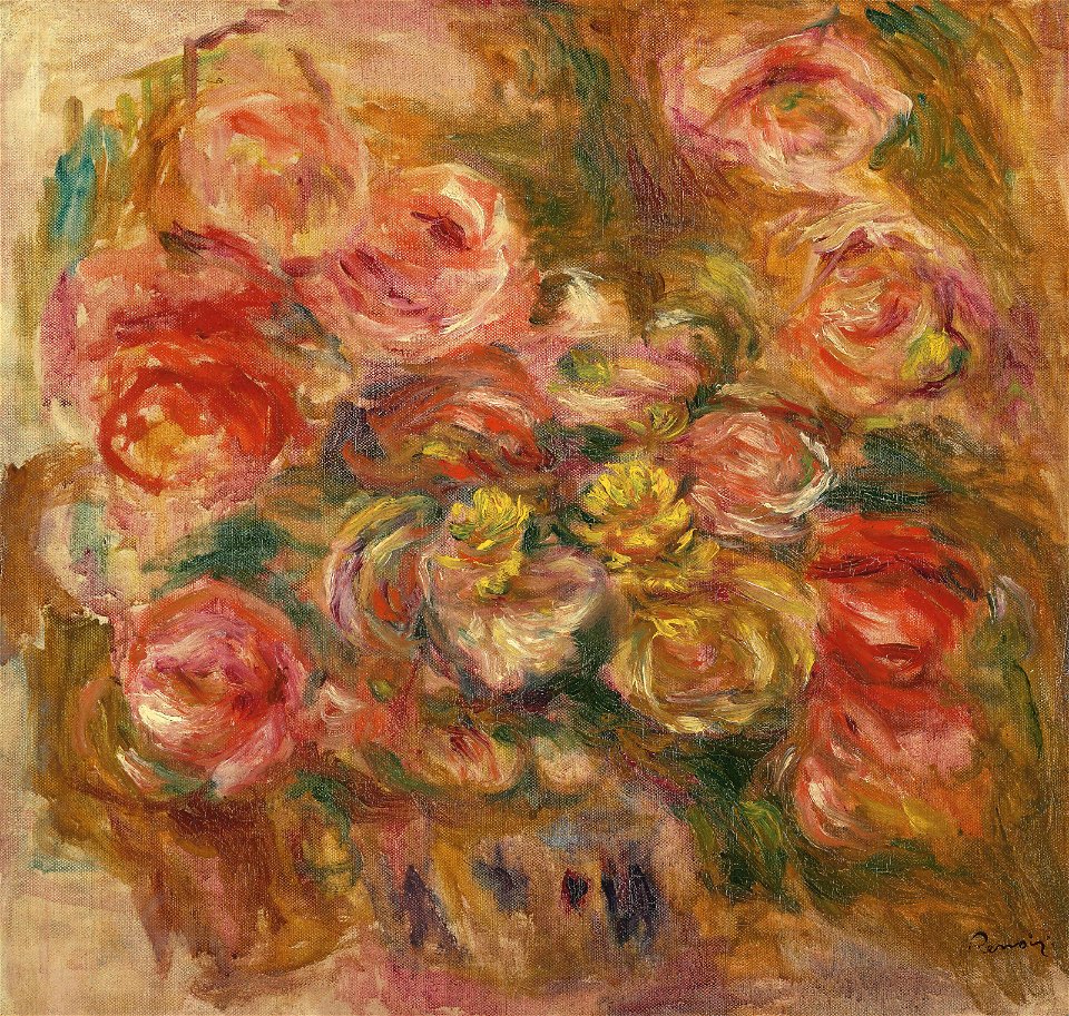 Renoir - Esquisse de fleurs, circa 1910-1914, 43.2 x 45.1 cm