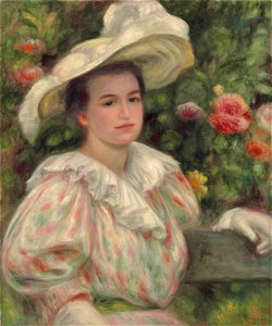 Renoir - Jeune fille dans les fleurs or Femme au chapeau blanc, circa 1895